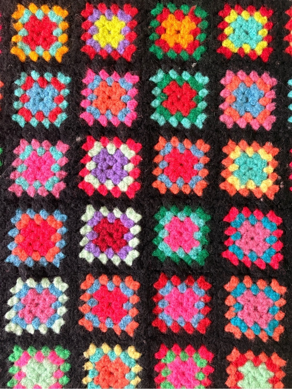 Handmade technicolor Crochet Throw Blanket - Picture 3 of 3